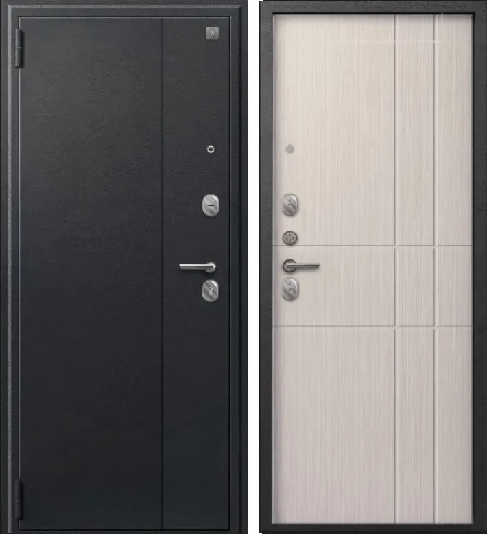 Фото Дверь A-02 черный сатин - капучино 3д DIS007328